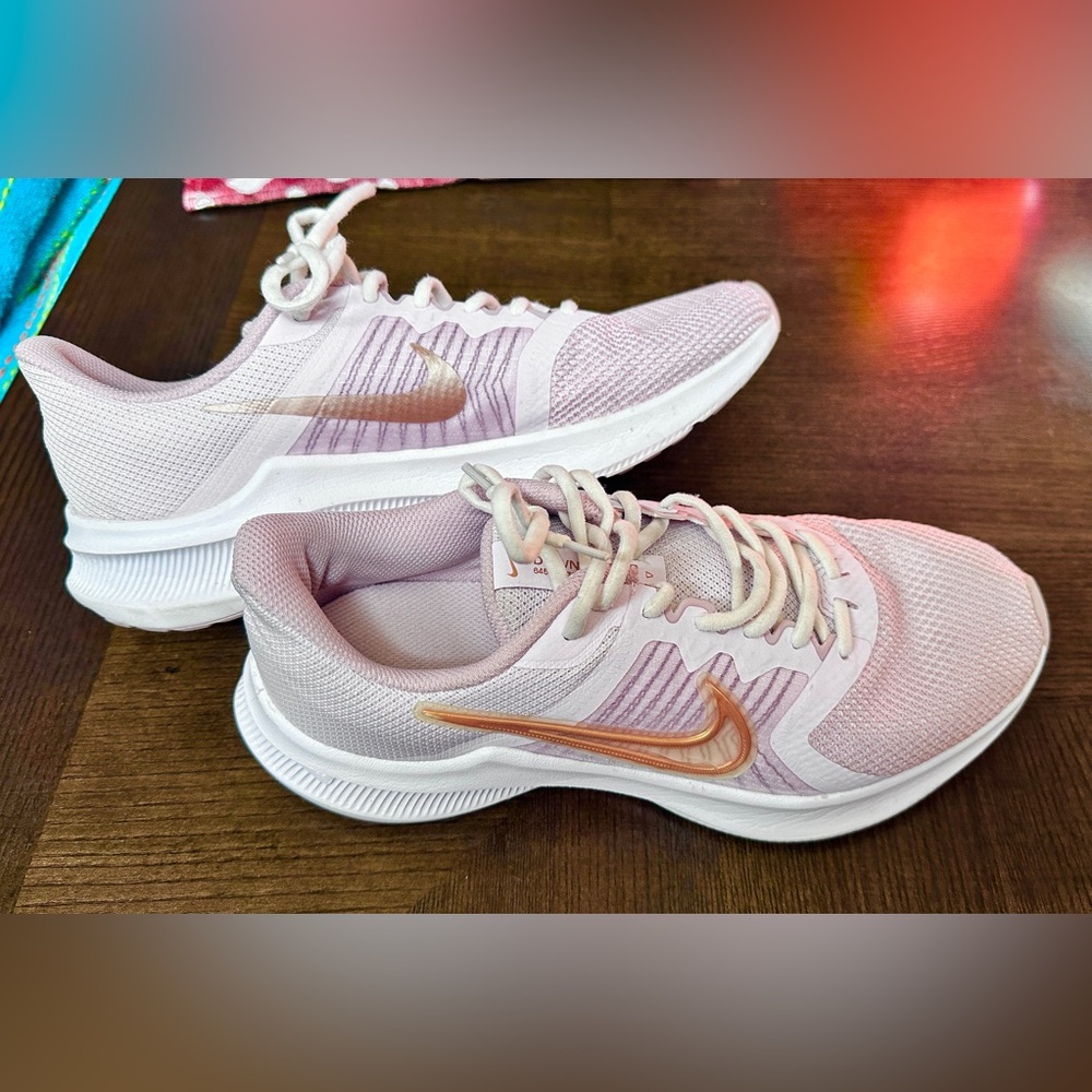 Nike Downshifter Women's Athletic Shoes in Pink & Rose Gold, Sz 9